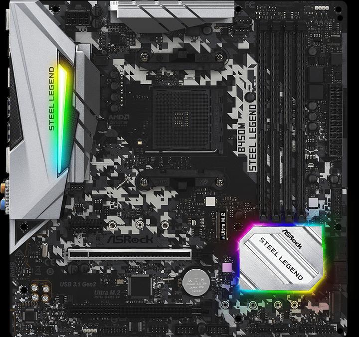Produktbild AsRock B450M Steel Legend (AM4, AMD B450, mATX)