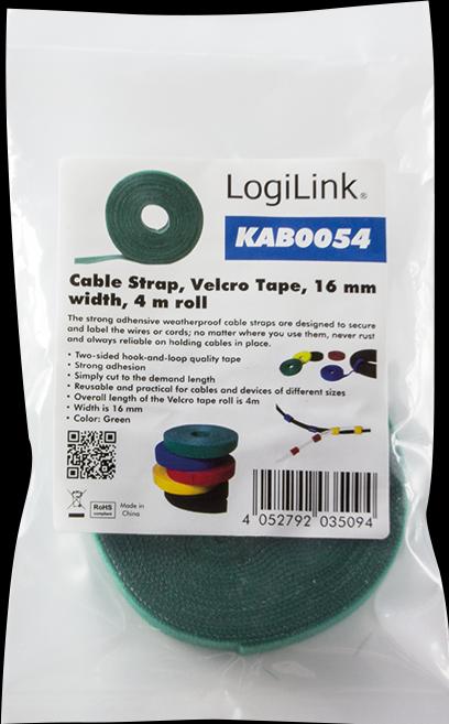 Produktbild LogiLink Klettbandrolle, 16mmx4 m (16 mm)