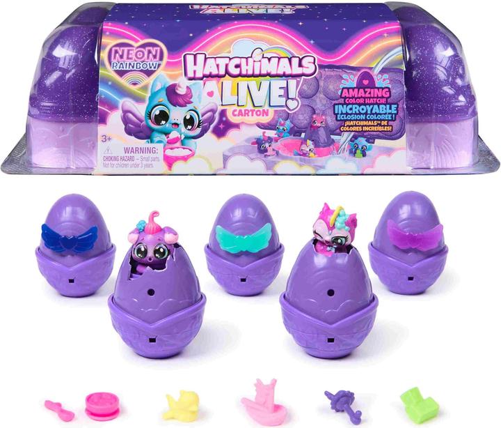 Produktbild Hatchimals Spin Master Alive Neon Rainbow Eierkarton Spielset