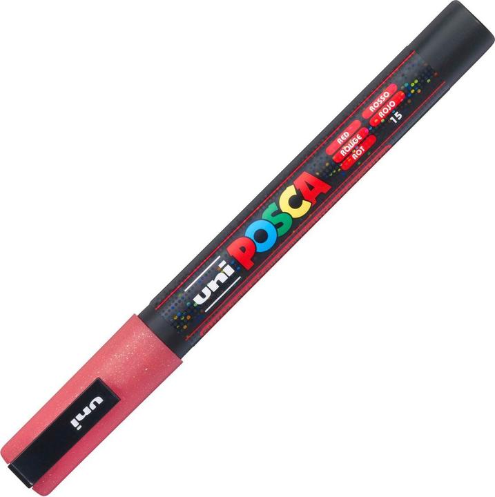Actual product image Posca Marker PC-3M round tip (Glitter Red, 1.30 mm, 1 x)