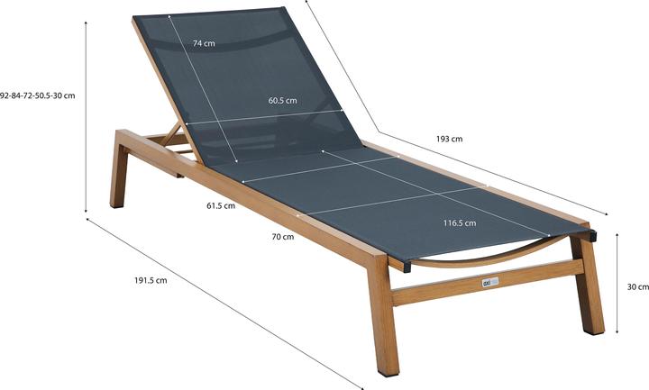Produktbild Axi Logan Gartenliege Holzoptik und Anthrazit (193 cm)