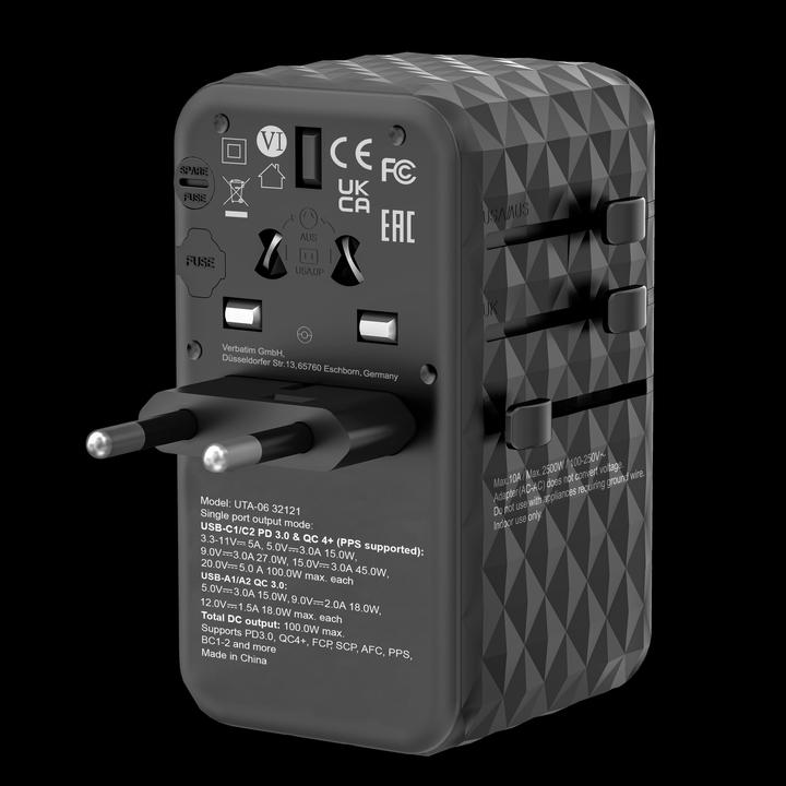 Actual product image Verbatim Universal travel adapter