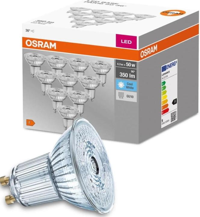 Productafbeelding Osram Basis PAR16 (GU10, 4.30 W, 350 lm, 10 x, F)