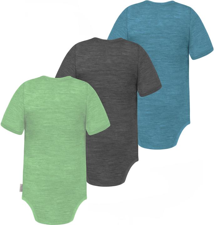 Actual product image Normani Set of 3 baby merino bodysuit short sleeves "Tauranga" - 9295 (80)