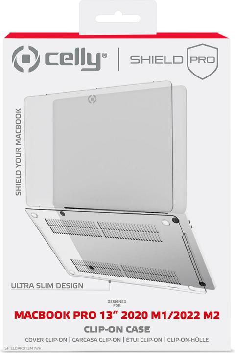 Produktbild Celly CLIP ON MACBOOK PRO 13 M1/M2. TRANSPARENT CASE SHIELDPRO13M1WH (13", Apple)