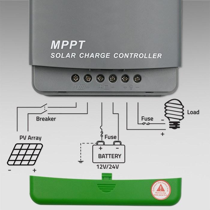 Produktbild Qoltec Solar MPPT Laderegler mit Temperatursensor 20A |12V/24V | LCD-Anzeige | 2 x USB