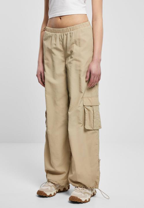 Actual product image Urban Classics Ladies Wide Crinkle Nylon Cargo Pants (S)