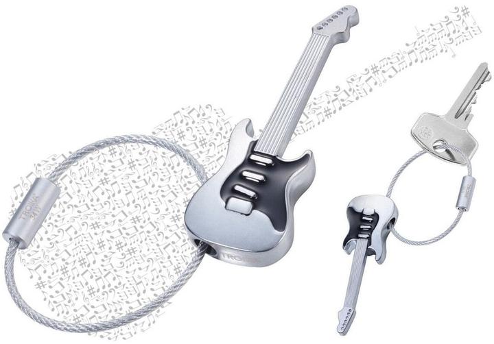 Produktbild Troika STRAT AM RING Schlüsselanhänger Gitarre, matt grau/schwarz