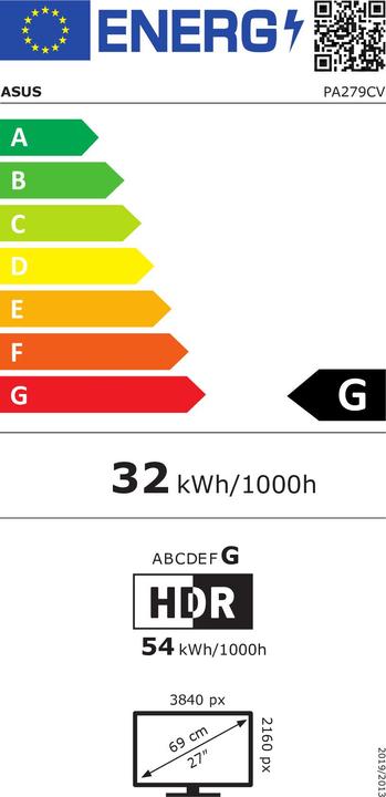 Energie-Label ASUS ProArt PA279CV (3840 x 2160 Pixel, 27")