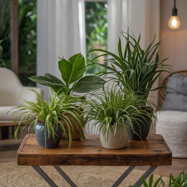 Produktbild Plant in a Box Chlorophytum, Cyperus, Musa, Areca - 4er Mischung Haustierfreundliche pflanzen (25 cm)