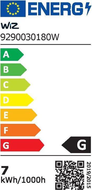 Label énergétique WiZ Blanc (E27, 6.50 W, 470 lm, 1 x, E)