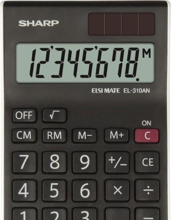 Produktbild Sharp Kalkulatorius SH-EL310ANWH (Batterien, Solarzellen)