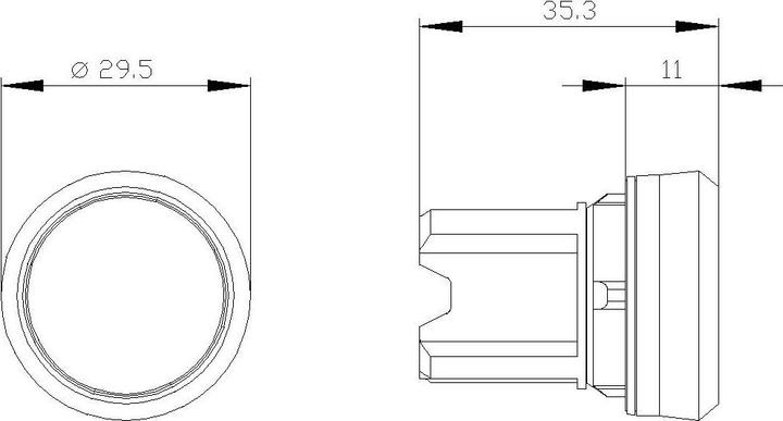 Actual product image Siemens Pushbutton, 22mm, round, metal, black
