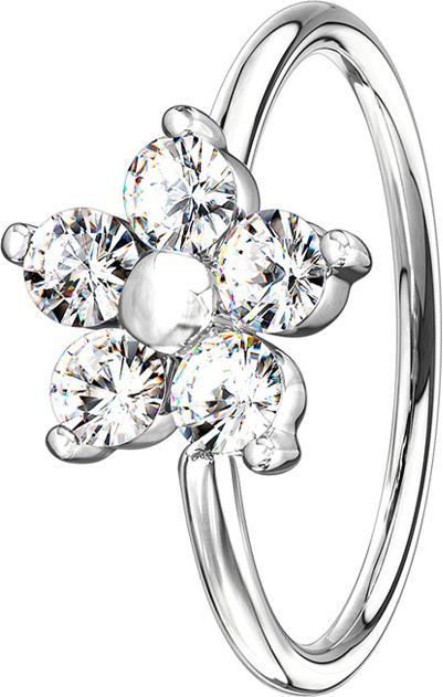 Produktbild Star Piercing Micro Piercing Ring silber Kristallblume silber (Messing)