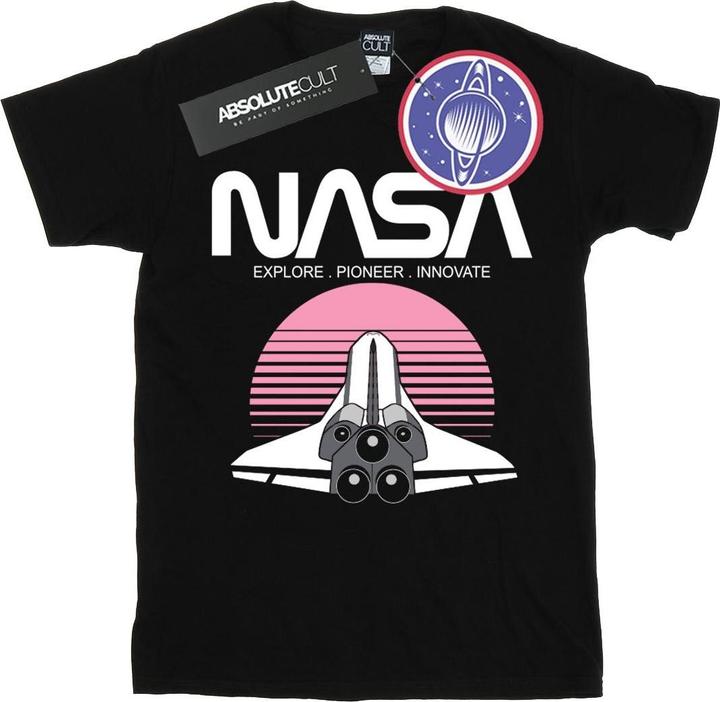 Actual product image Nasa Womens/Ladies Space Shuttle Sunset Cotton Boyfriend T-Shirt (XL)