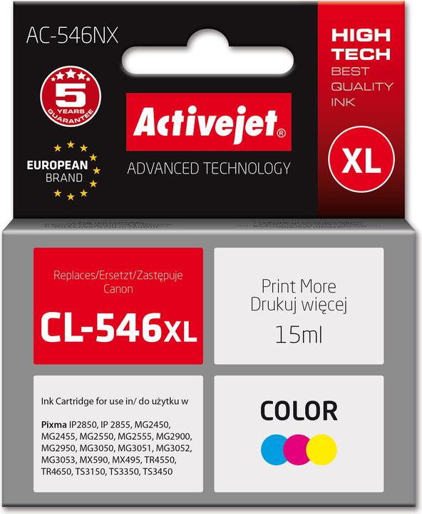 Produktbild Activejet AC-546NX Druckertinte für Canon, Ersatztinte Canon CL-546XL Supreme 15 ml Far