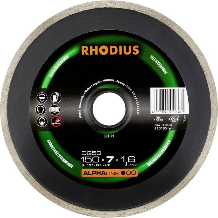 Produktbild Rhodius 303197 Diamanttrennscheibe 150 mm 1 St. Fliesen, Keramik