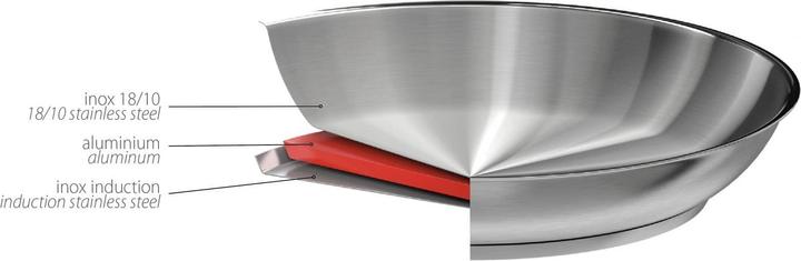 Actual product image Cristel Strate Amovible stainless steel pan deep Ø28cm (28 cm, Frying pan, Stainless steel)