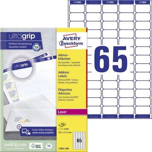 Actual product image Avery Dennison Mini 'tiquette d'adresse laser, 38.1 x 21.2 mm, blanc