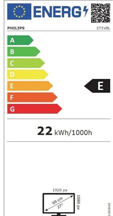 Energie-Label Philips 8LAB/00 VA Monitor,,, Speakers, HDMI (1920 x 1080 Pixel, 27.01")