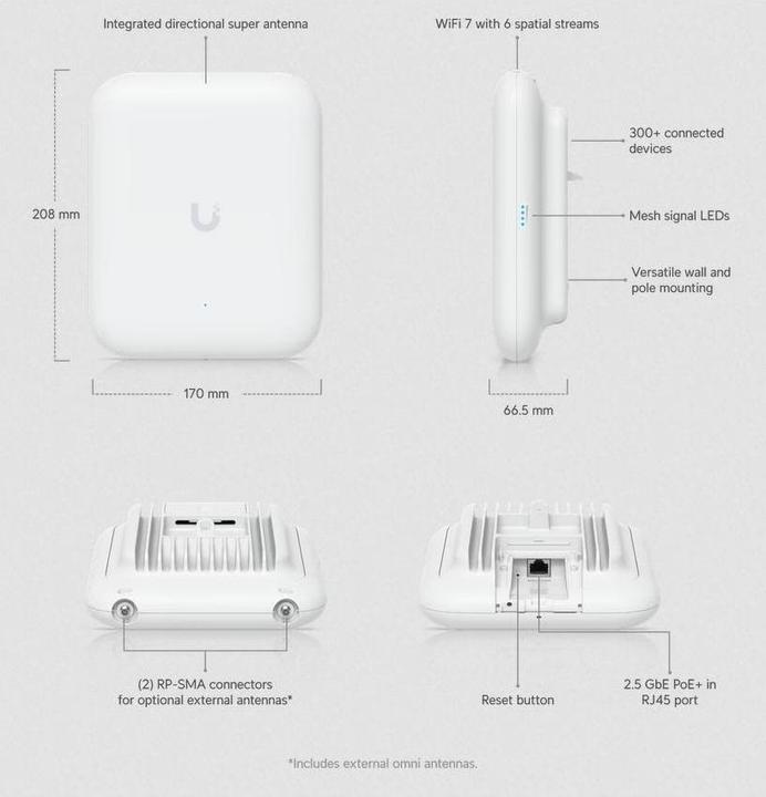 Immagine prodotto Ubiquiti UniFi U7 Pro Outdoor (8600 Mbit/s)