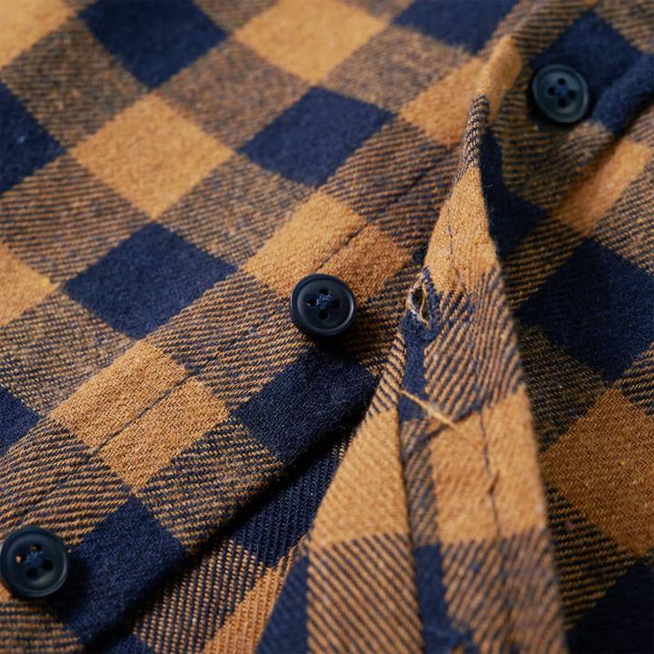 Immagine prodotto VidaXL Camicia da bambino con motivo a quadri cognac e blu 92,Materiale: 80 (92)