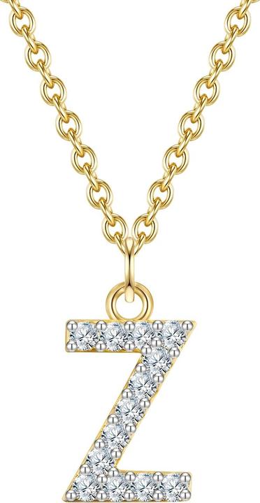 Produktbild Glanzstücke München Damen Buchstabe Z Sterling Silber Zirkonia Gelbgold 45,0 cm Basiskette + 5,0 cm Verlängerung - 32072 (Sterling Silber, 40 - 45 cm)