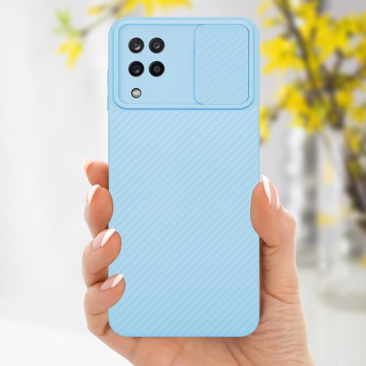 Productafbeelding Cadorabo Hoesje voor Samsung Galaxy A12 / M12 in TPU met camerabescherming LM009 Style (Samsung Galaxy M12, Samsung Galaxy A12)