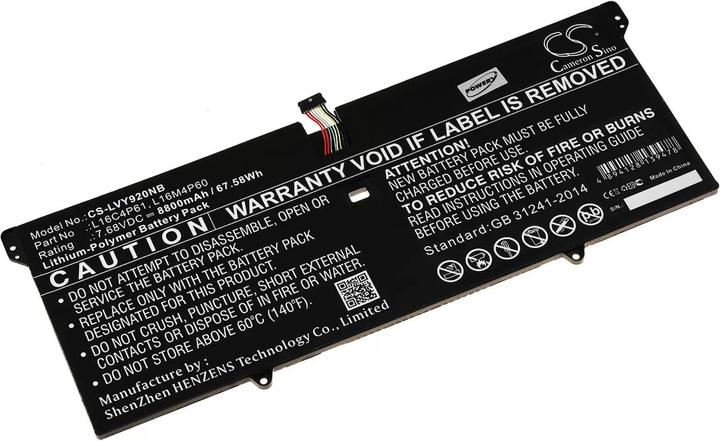 Produktbild AccuCell Akku für Laptop Lenovo Yoga 920 / Yoga 920-13IKB / Typ L16M4P60 - 7,68V - 9110 mAh (9110 mAh)