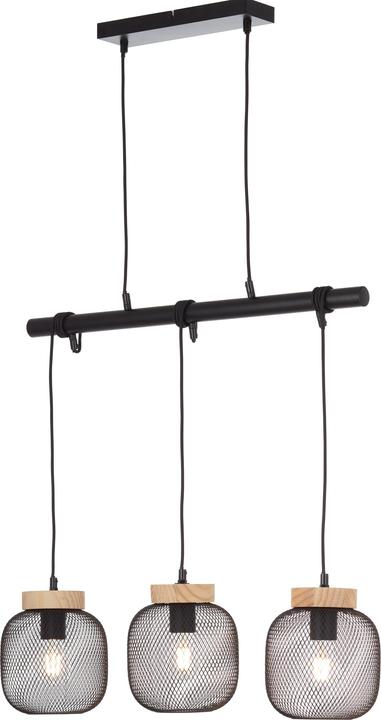Produktbild Brilliant Balkenpendelleuchte, H 177 cm, B 68 cm, Metall/Holz, schwarz/braun (E27)