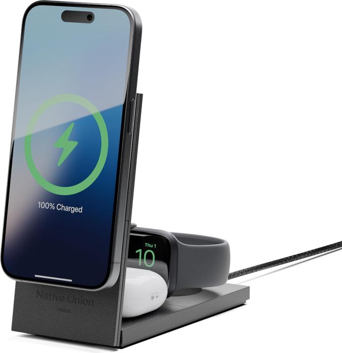 Native Union Rise 3-in-1 INT Qi2 Wireless Charger Qi2 15W für drei MagSafe-Geräte (15 W)