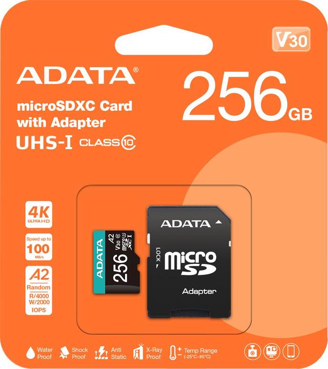 Produktbild Adata Premier Pro Inkl. Adapter (256 GB, microSDHC, U3, UHS-I)
