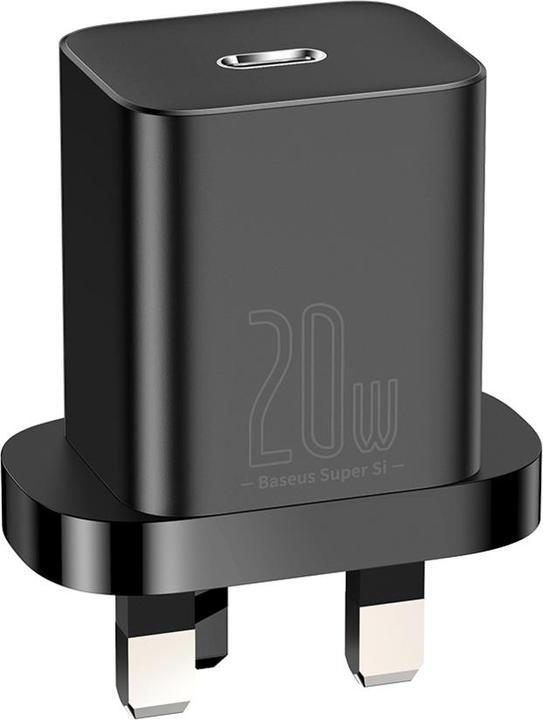 Actual product image Baseus - Wall Charger Super Si (CCSUP-K01) - UK Plug, Type-C, Quick Charge 20W - Black (20 W)