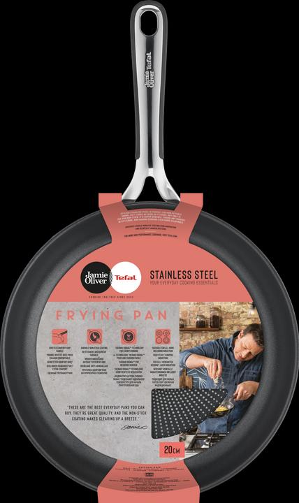Actual product image Tefal Jamie Oliver Kitchen Essentials (20 cm, Frying pan, Stainless steel)