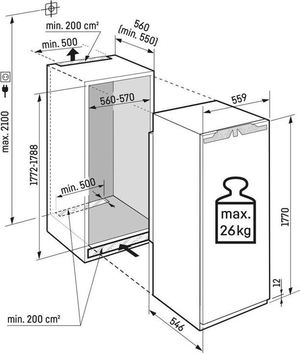 Produktbild Liebherr Integrierbarer Kühlschrank mit BioFresh (297 l)