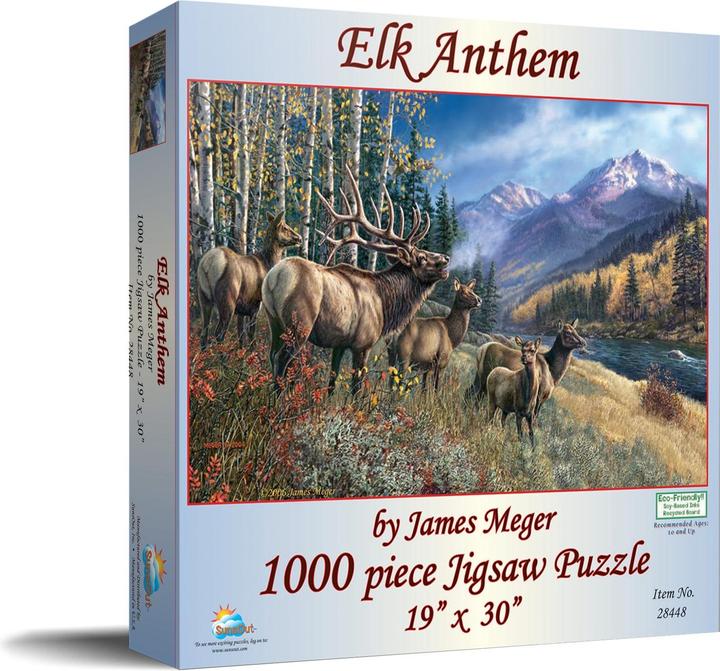 Actual product image Sunsout Puzzle 1000 pieces James Meger - Elk Anthem (1000 pieces)