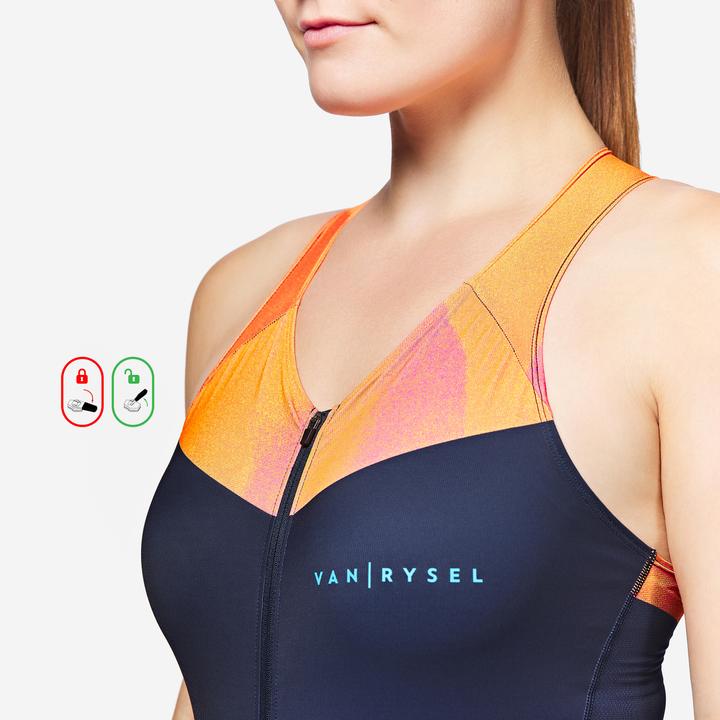 Image du produit Van rysel Combinaison Triathlon Trifonction Sd Femme Courte Distance Navy Orange (M)