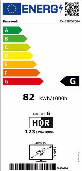 Energie-Label Panasonic TX-55HXW604 (55", LED, 4K, 2021)