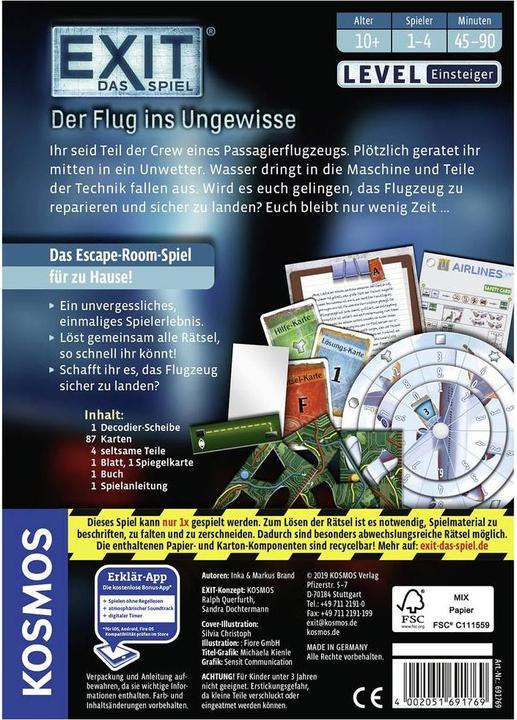 Produktbild Kosmos EXIT - Der Flug ins Ungewisse (Deutsch)