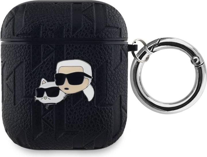 Actual product image Karl Lagerfeld KLA2PGKCPK AirPods 1/2 cover czarny/black Monogram Karl & Choupette Head (Headphone sleeve)