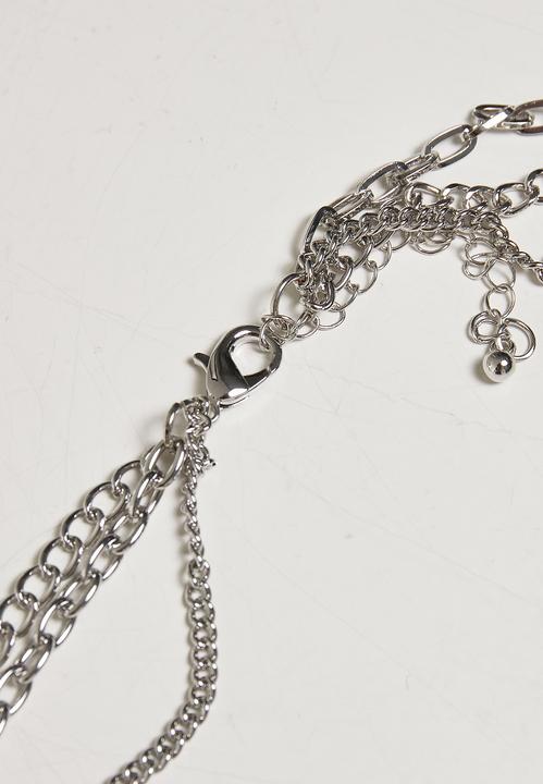 Actual product image Urban Classics Safety Pin Layering Necklace (70% iron, 30% zinc)