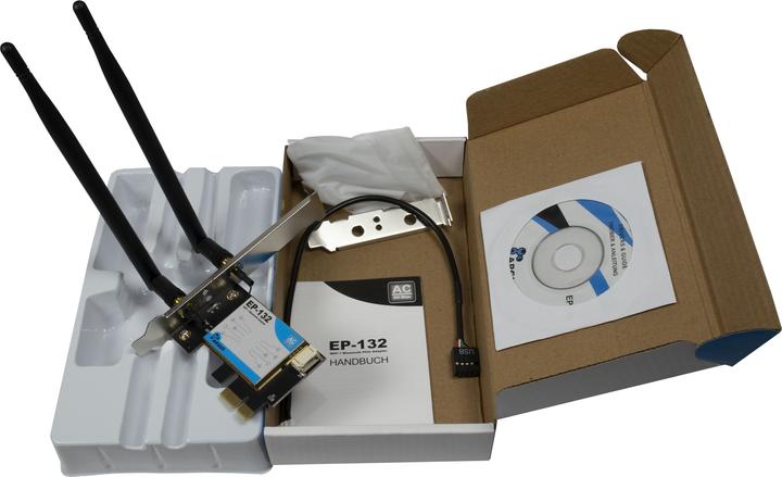 Produktbild Intertech Wi-Fi 5 PCIe Adapter EP-132 Antenne,Bluetooth 4.2 (PCIe)