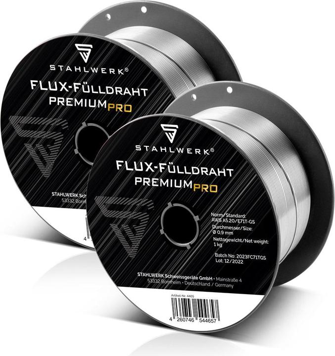 Actual product image Stahlwerk Welding wire MIG MAG Premium cored wire E71T-GS Ø 0.9 mm 0.9 kg set of 2