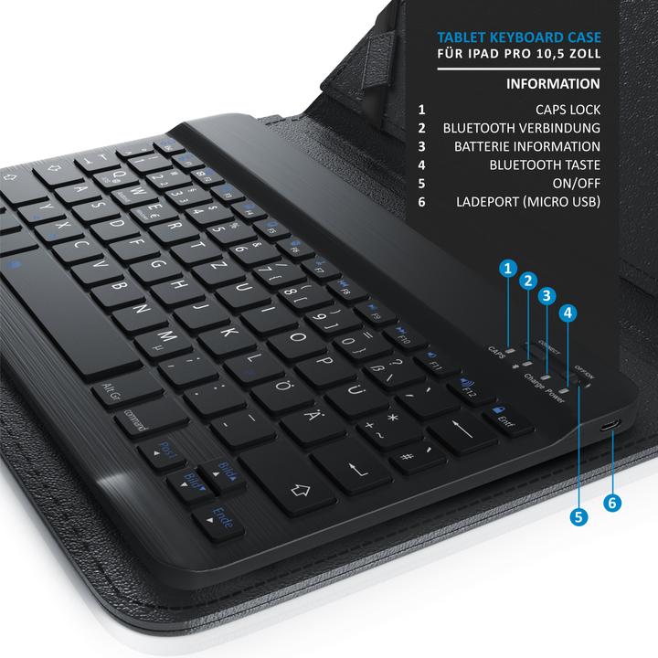 Actual product image Aplic Bluetooth keyboard with case for 9-10" tablets (DE, Trays 9"-10")