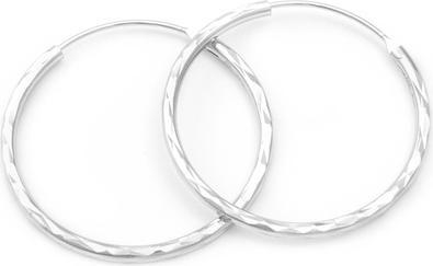 Beneto Glittering silver round earrings AGUC2097 / 30 / N (L)