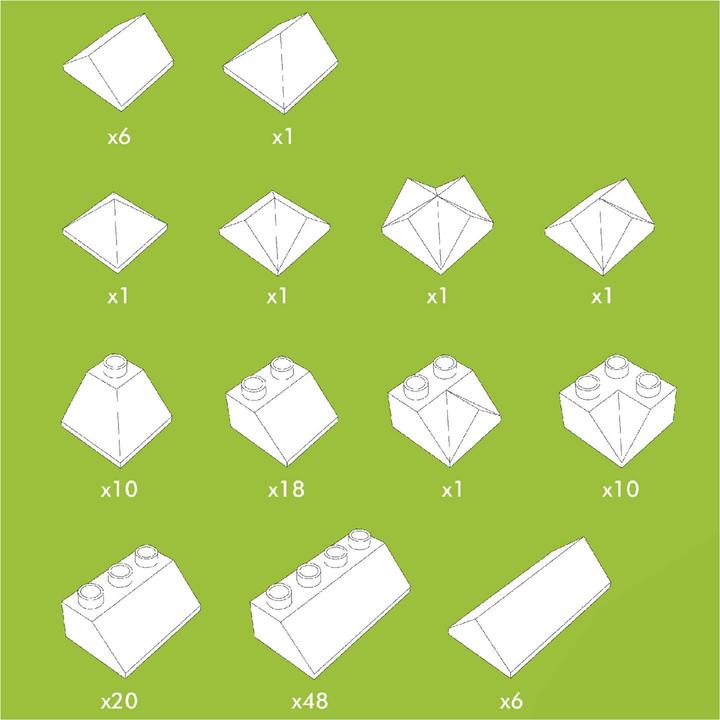 Actual product image Hubelino 124-piece roof tile set, compatible