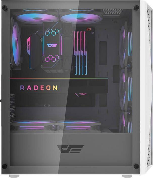 Actual product image Darkflash Tech Computer Case DK352 Plus with 4 fans (Black & White) (ITX, ATX, E-ATX)
