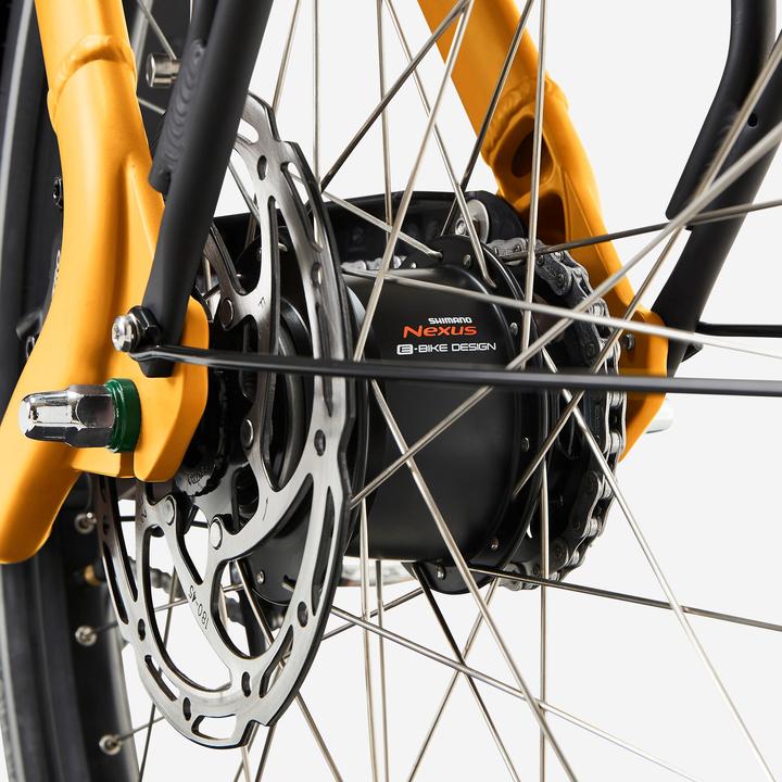 Actual product image Btwin E-Lastenfahrrad Cargobike F900E Box gelb