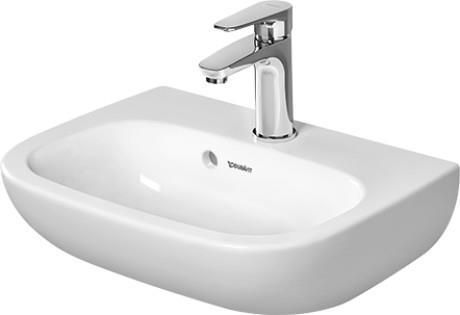 Actual product image Duravit D-Code Handrinse basin, Wall-mounted sink, Ceramic, White, 450 mm (340 mm, 450 mm)