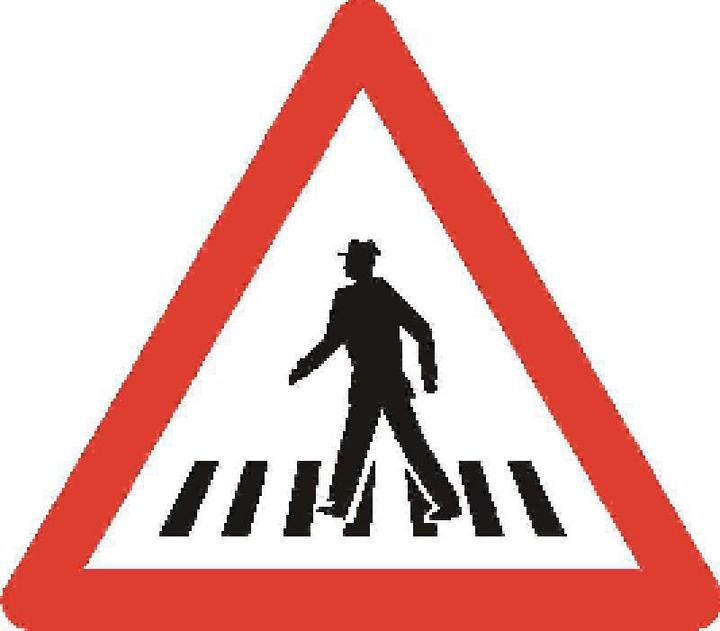 Actual product image BRW Pedestrian crossing sign 1.22